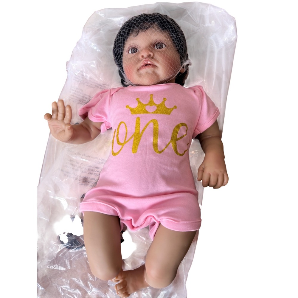 Baby Doll Girl Dark Skin Pink Crown One Accessories New‎
